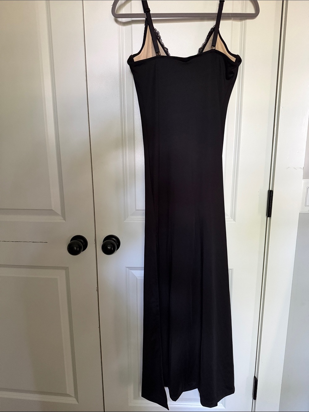 Popilush Built-In Shapewear Lace Slip Split Maxi Dress Large - Picture 4 of 5
